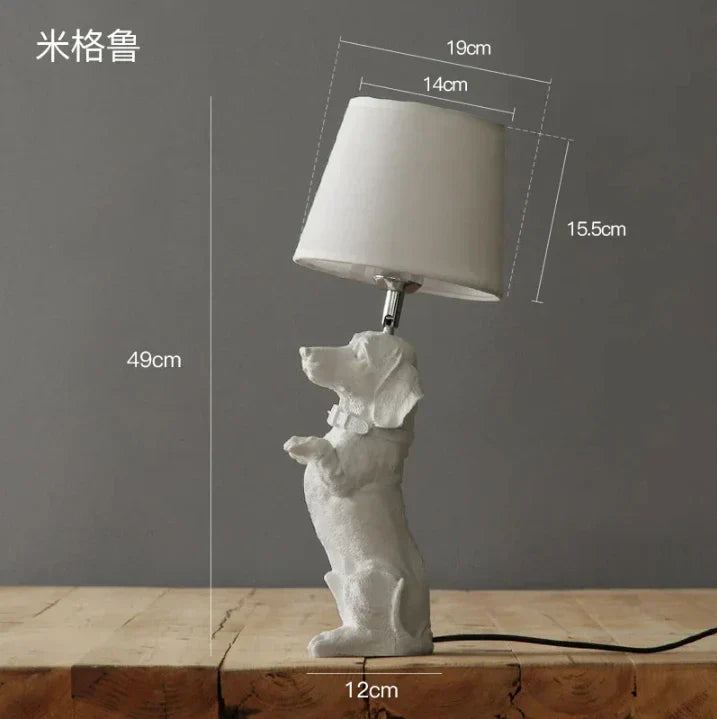 DecorBites™ Black/White Puppy Dogs Table Lamps for Home Decor Lighting