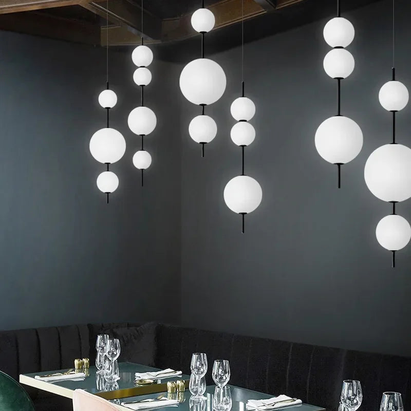 DecorBites™ Glass Ball LED Pendant Light for Modern Restaurant, Cafe, Bedroom & Kitchen