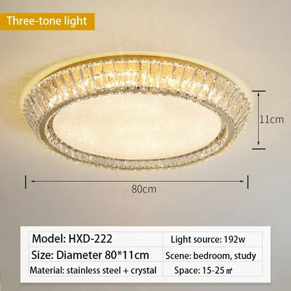 ™ Gold Crystal Glass LED Ceiling Light for Dining Living Room