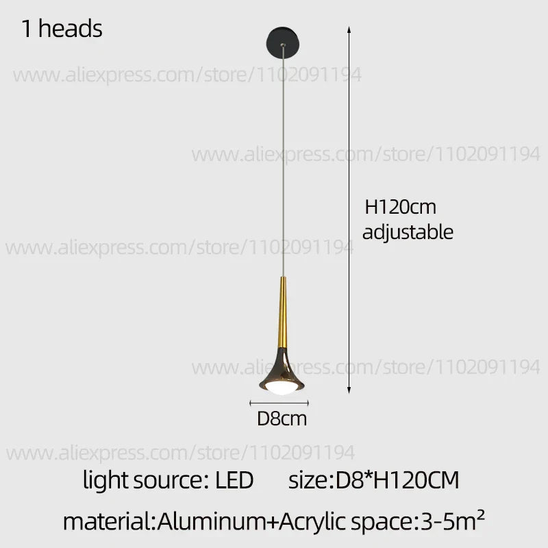 DecorBites™ Contemporary Horn Chandelier: Restaurant & Living Room Ceiling Pendant Lighting