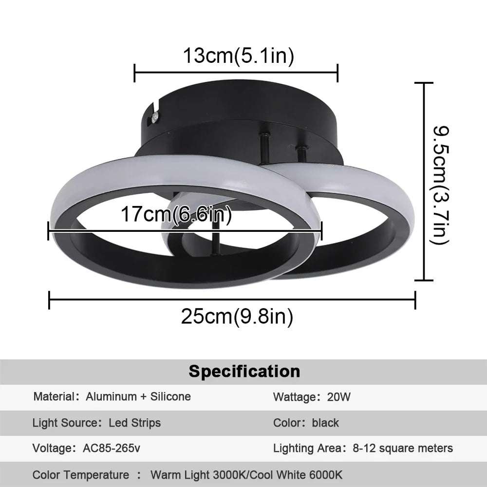 DecorBites™ Acrylic LED Ceiling Lamp: Modern Home Decor Lighting for Bedroom, Hallway, and Aisle