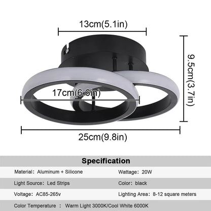 DecorBites™ Acrylic LED Ceiling Lamp: Modern Home Decor Lighting for Bedroom, Hallway, and Aisle