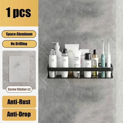 DecorBites™ Aluminum Corner Shelf Organizer for Bathroom and Kitchen Storage