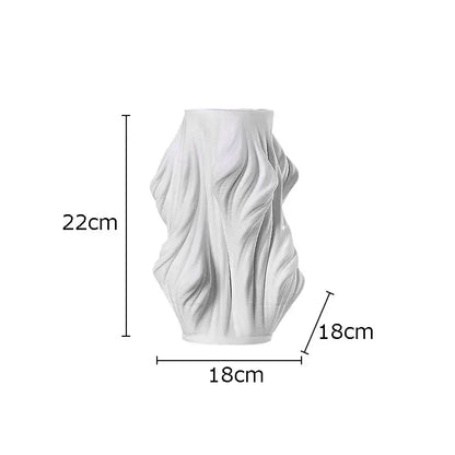 DecorBites™ Ceramic Vase with Artificial Flowers for Desk Decoration and Room Aesthetics
