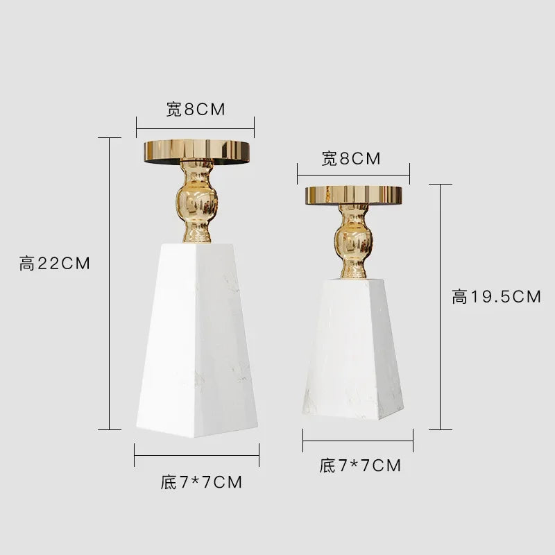DecorBites™ Luxe Marble Candle Holder - Modern Minimalist Style