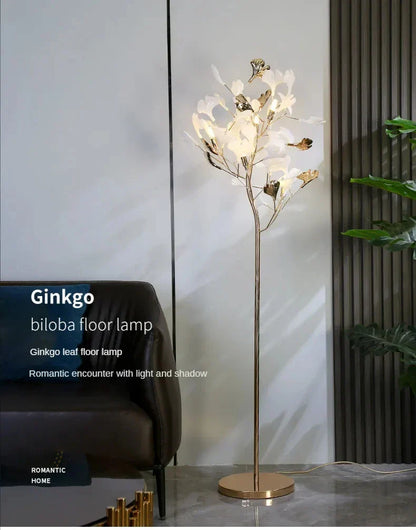DecorBites™ Ginkgo Leaf Floor Lamp - Modern Lighting for Living Room, Bedroom, Study