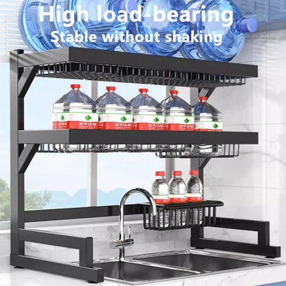 DecorBites™ 2-Layer Over Sink Dish Drying Rack & Utensil Holder Organizer