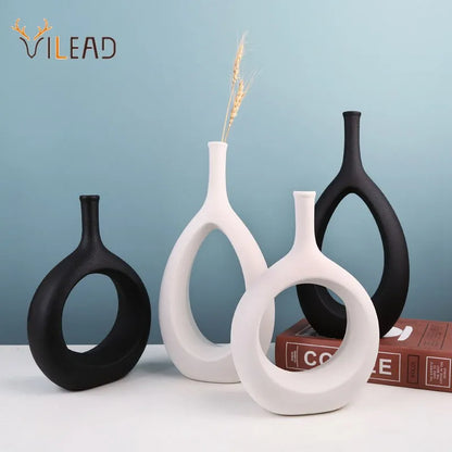 DecorBites™ Ceramic Vase Nordic Style Pampas Grass Home Decor Office Ornament
