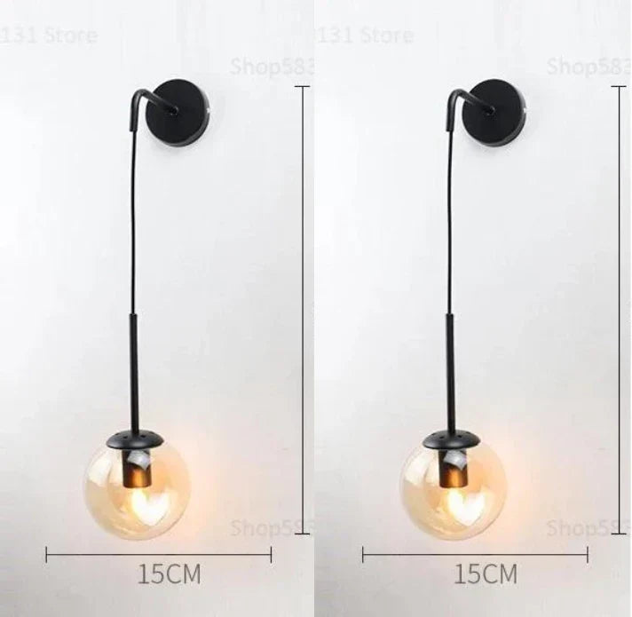 DecorBites™ Glass Ball LED Wall Light for Bedroom Decoration and Living Room Fixtures