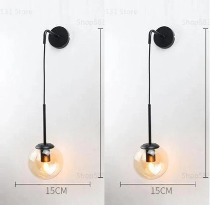 DecorBites™ Glass Ball LED Wall Light for Bedroom Decoration and Living Room Fixtures