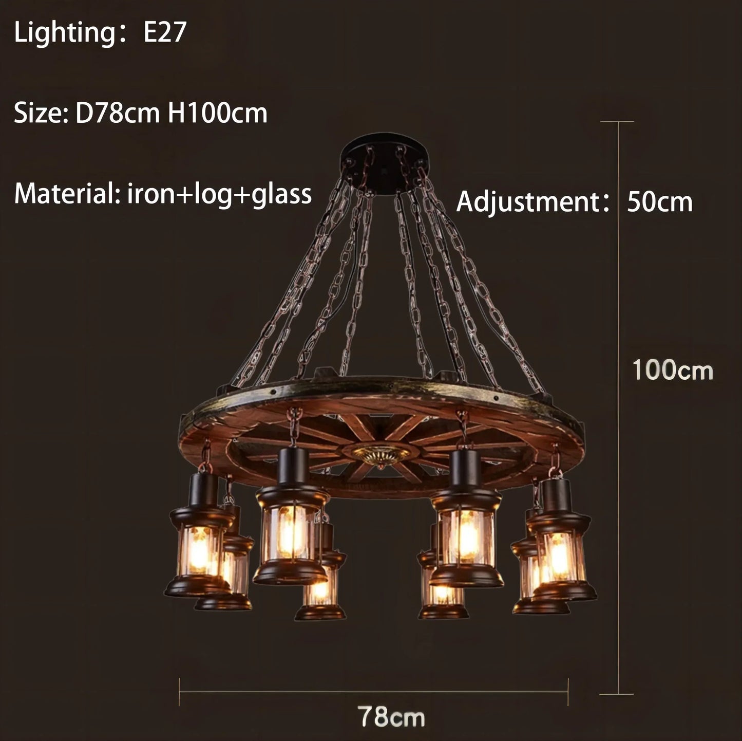 DecorBites™ Iron Wheel LED Pendant Lights - Industrial Metallic Lustre Hanging Lamps