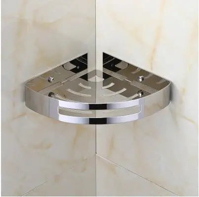 DecorBites™ Gold Stainless Steel Bathroom Corner Shelf - Shower, Shampoo Holder Basket