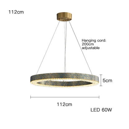 DecorBites™ Blue Copper Crystal LED Ceiling Chandelier for Dinning Room