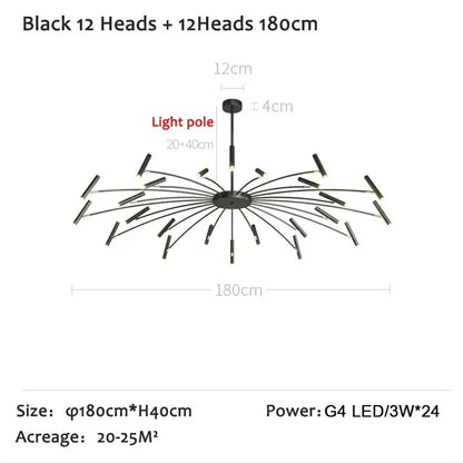 DecorBites™ LED Ceiling Chandelier Nordic Living Dining Room Bedroom Lighting Fixture