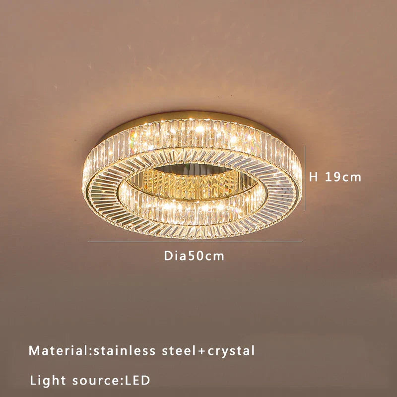 DecorBites™ Crystal Luxe C-Shape LED Ceiling Lamp Gold Finish