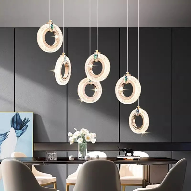 DecorBites™ LED Staircase Chandeliers | Modern Living Room Pendant Light Fashion Indoor Lighting