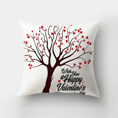 DecorBites™ Love Heart Print Pillow Covers 45x45cm Home Decor Sofa Cushion Case