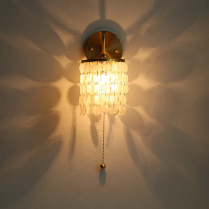DecorBites™ Conch Copper LED Wall Light Fixture with Pull Chain Switch