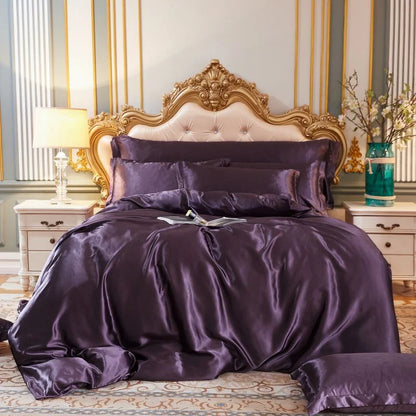 DecorBites™ King Size Silk-Blend Duvet Cover Set with Pillowcases