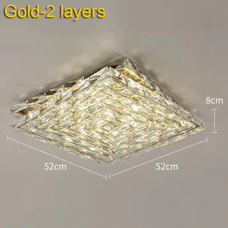 DecorBites™ Crystal Ceiling Lamp: Modern Minimalist Indoor LED Lighting for Living Room, Dining & Bedroom