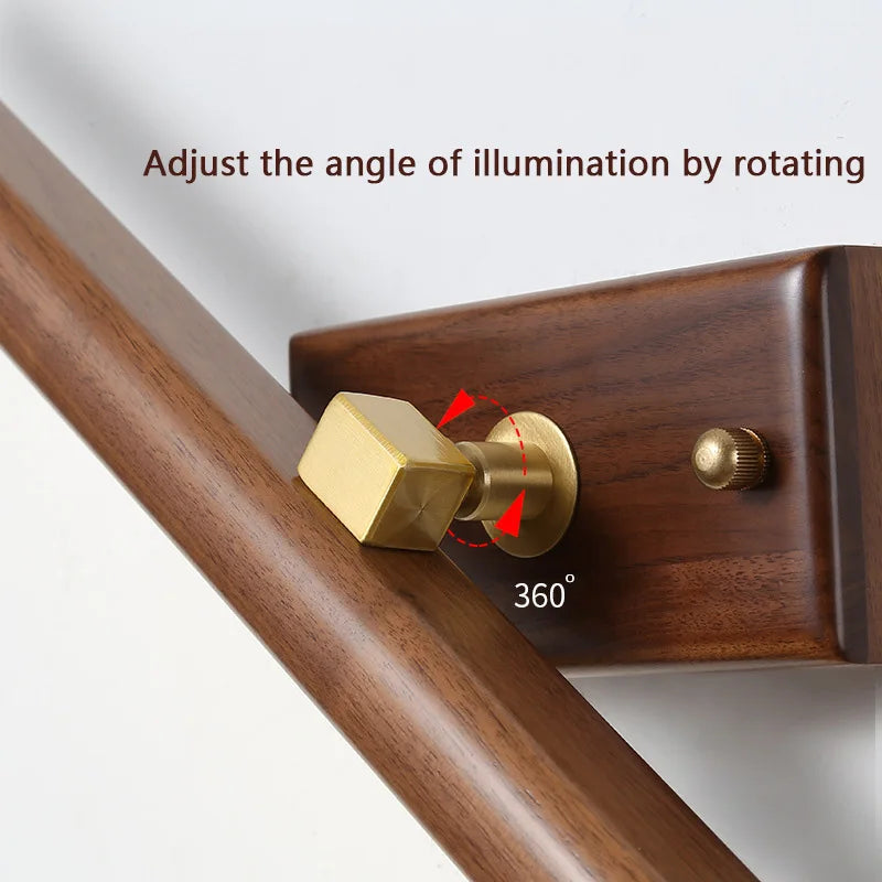 DecorBites™ Black Walnut Mirror Lamp Wall Light with Led, Scandinavian Design