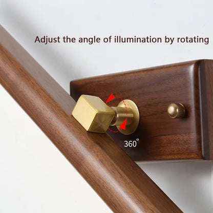 DecorBites™ Black Walnut Mirror Lamp Wall Light with Led, Scandinavian Design
