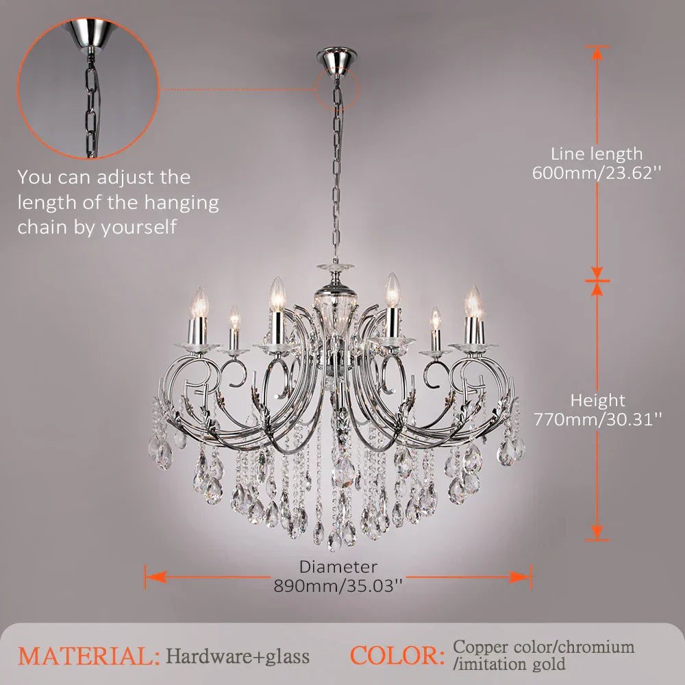 DecorBites™ Crystal Chandelier Gold Chrom Nordic LED Luxury Lighting