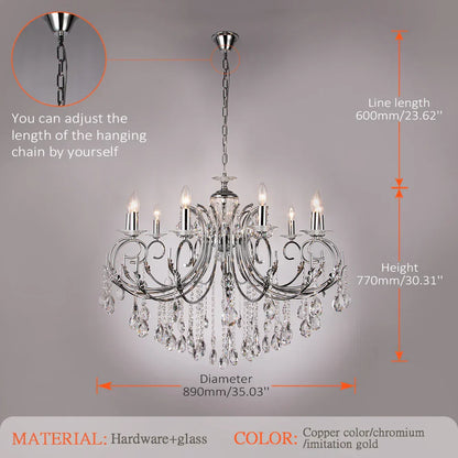 DecorBites™ Crystal Chandelier Gold Chrom Nordic LED Luxury Lighting