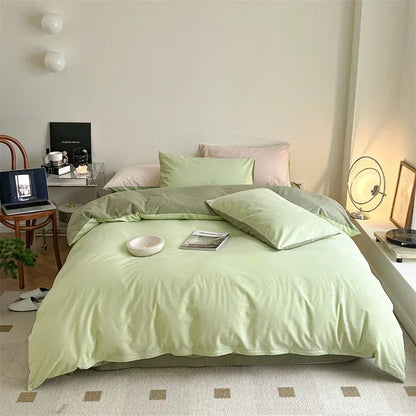 DecorBites™ Cotton Queen Bedding Set: Duvet Cover, Sheets, Quilt Cover, Pillow Covers -Soft & Comfortable