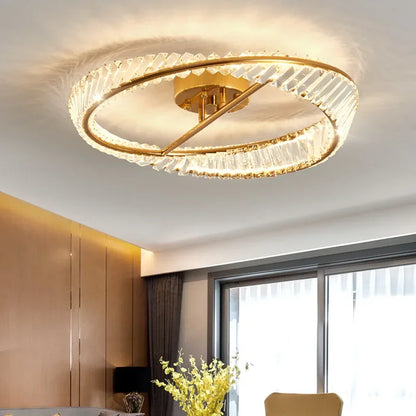 DecorBites™ Crystal Ceiling Lamp: Modern Rings Dining Room LED Light Luster