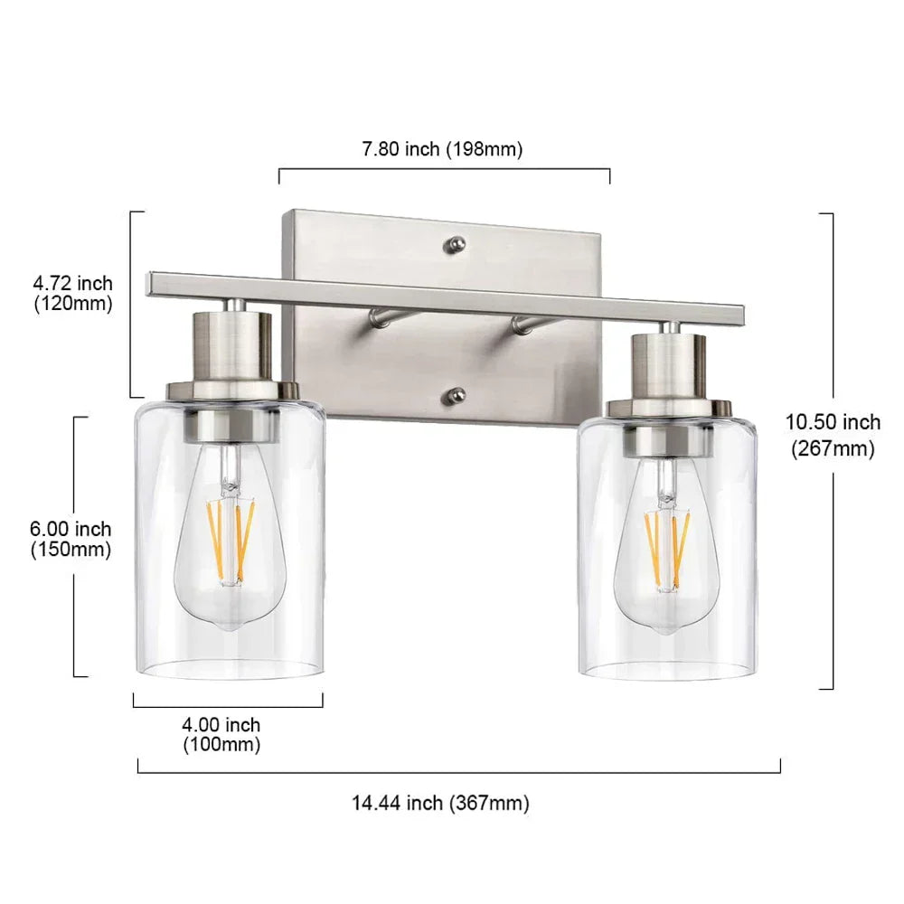 DecorBites™ Glass Wall Lamp: Nordic Industrial LED Sconce for Living Bedroom, Kitchen, Dining - Modern Indoor Lighting