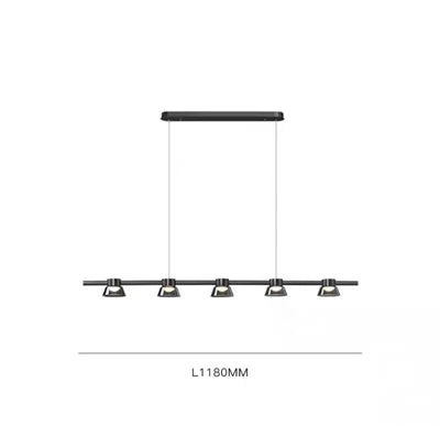 DecorBites™ Black Strip Chandelier: Modern Nordic LED Lighting for Office, Restaurant, Living Room