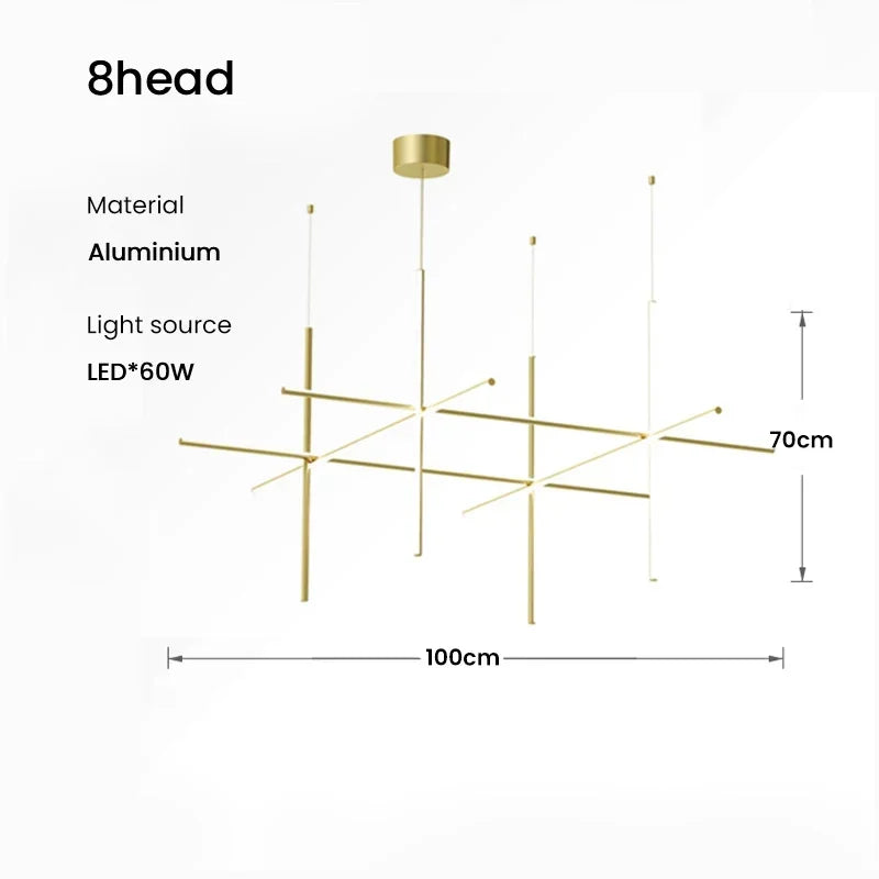 DecorBites™ LED Linear Ceiling Chandelier Italian Designer Luxury Dining Room Chandelier