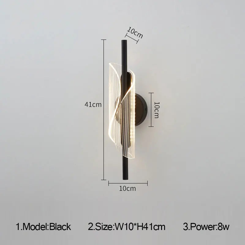 ™ Gold Black LED Wall Sconce Light for Bedroom Living room Aisle Corridor