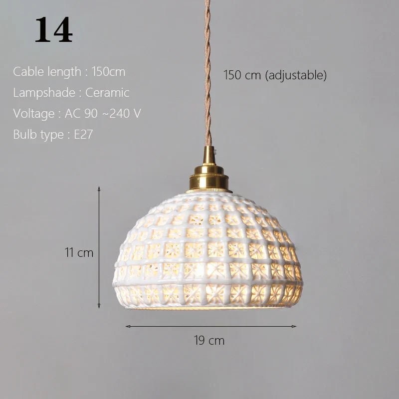 ™ Japanese Ceramic Pendant Light Scandinavian Style Luxury Lamp