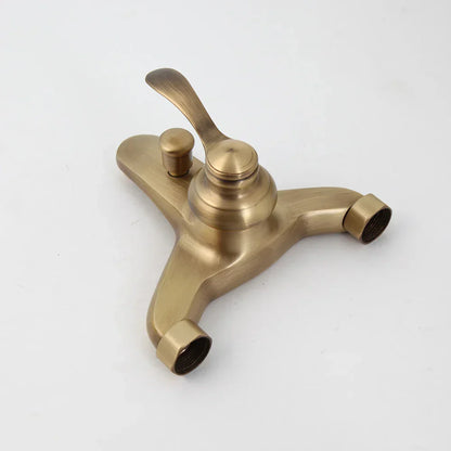 DecorBites™ Antique Brass Wall Mounted Shower Faucet Set with Hand Shower Head