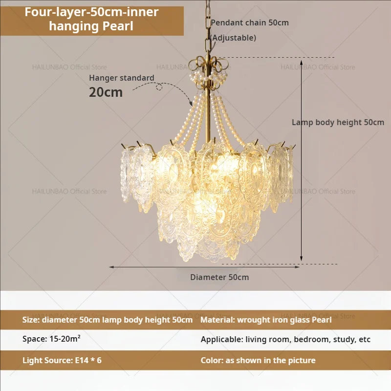 DecorBites™ Cream Crystal Chandelier: French Light Luxury for Living Room, Bedroom, Dining Room