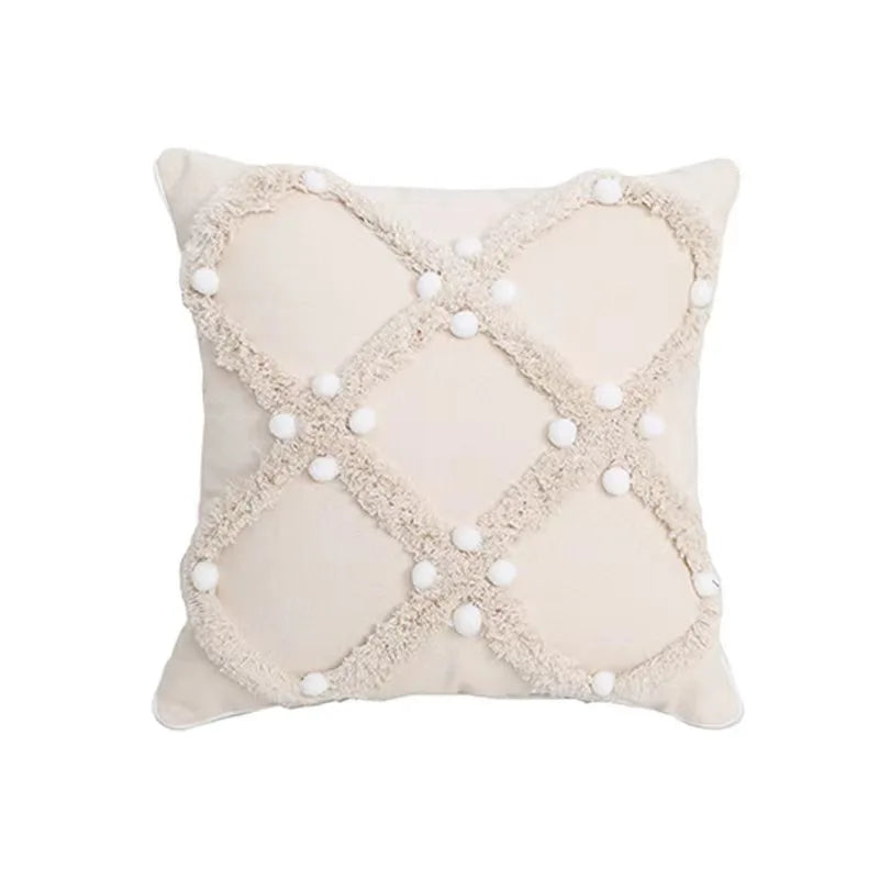 DecorBites™ Boho Geometric Tufted Tassel Cushion Cover 30x50/45x45cm