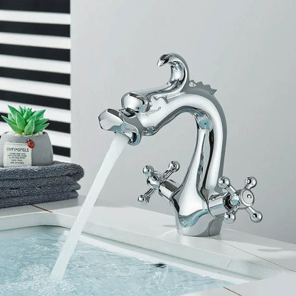 DecorBites™ Dragon Style Bathroom Basin Faucet with Hot Cold Water Mixer Tap