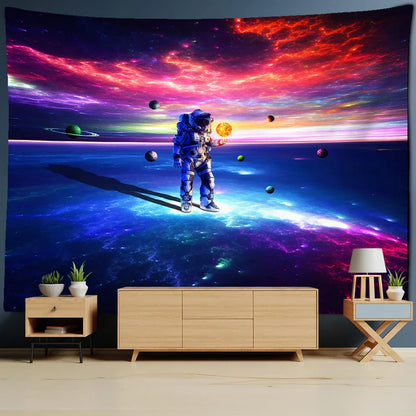 DecorBites™ Astronaut Moon Tapestry Wall Hanging - Boho Hippie Living Room Decor