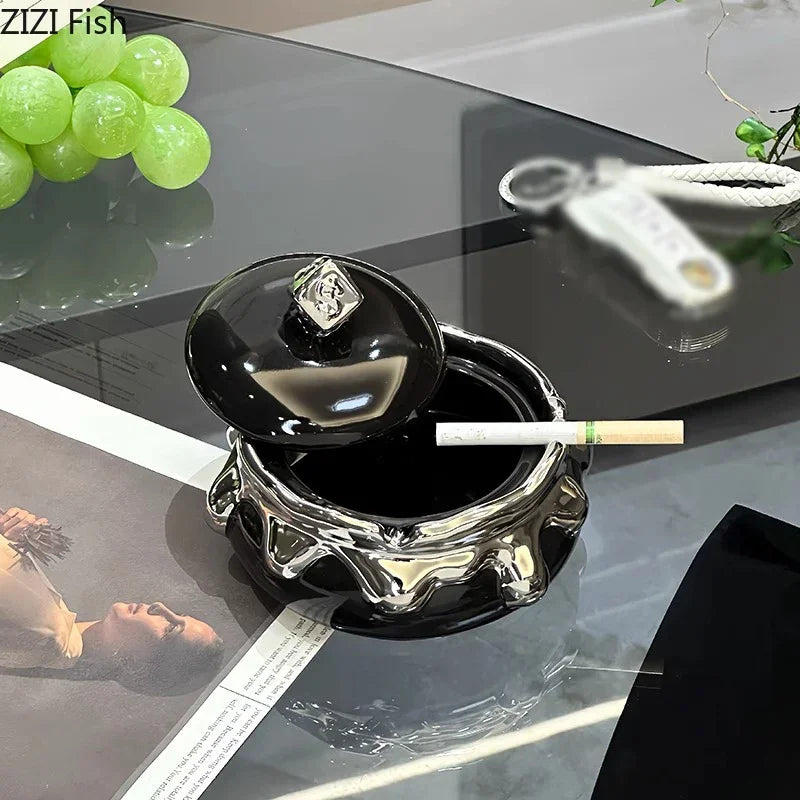 DecorBites™ Lucky Ceramic Ashtray: Premium Smoking Accessories for Weed, Home & Gifts
