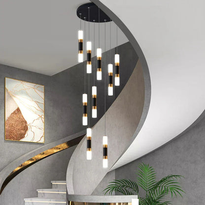 DecorBites™ LED Staircase Chandelier: Modern Duplex Home Lighting for Architectural Decoration