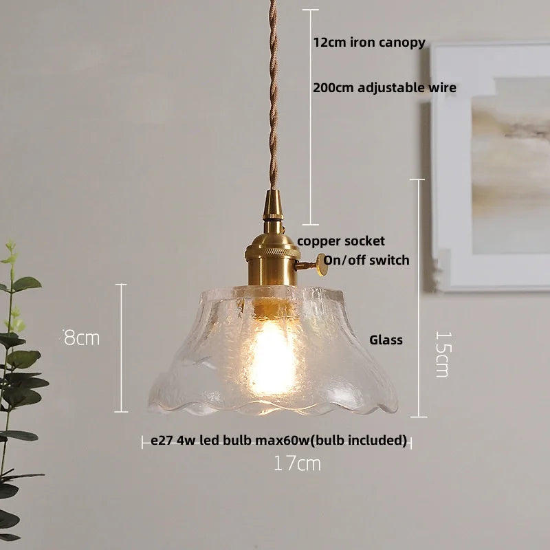 DecorBites™ Amber Glass Cube LED Pendant Lights, Japanese Style for Kitchen, Bedroom, Coffee.