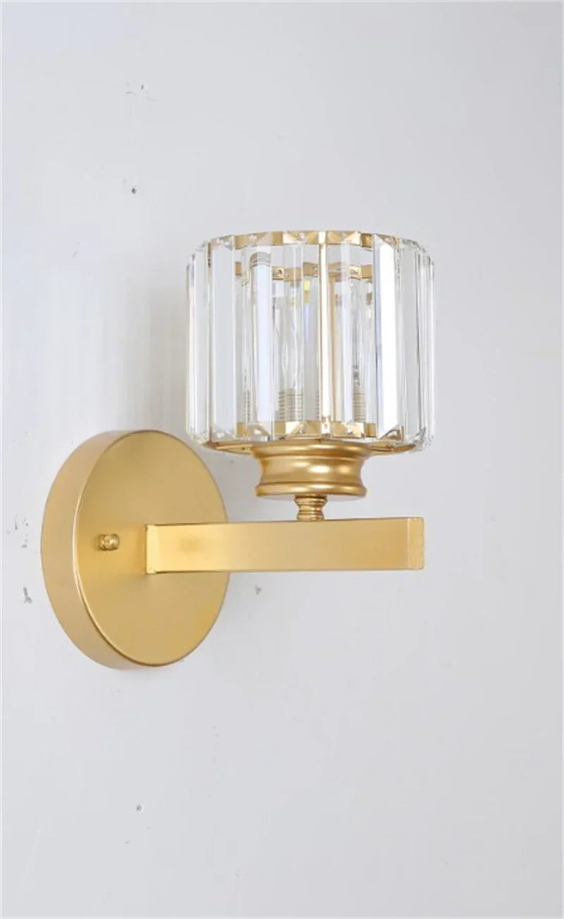 DecorBites™ Black Gold Crystal Wall Sconce LED Light for Bedroom Living Room Home Décor