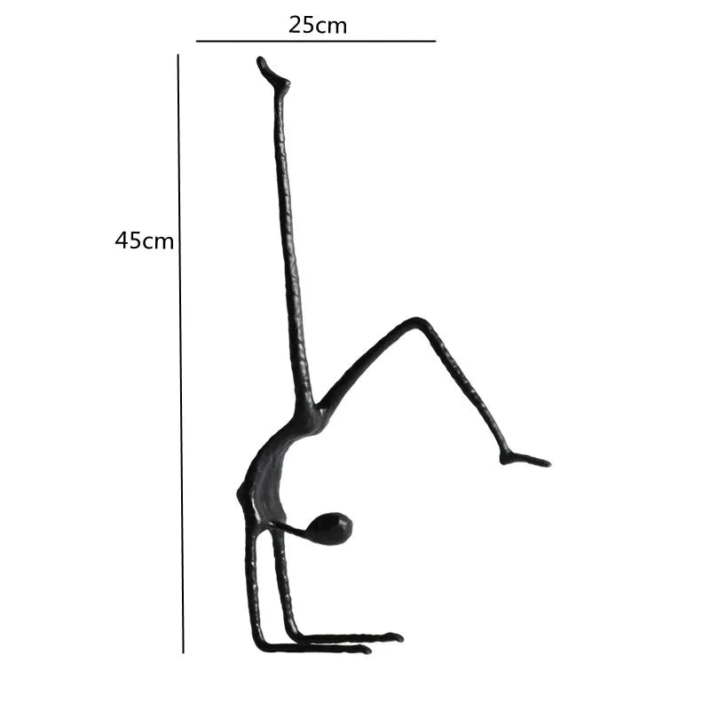 DecorBites™ Black Metal Sports Figure Sculpture for Elegant Home Decor