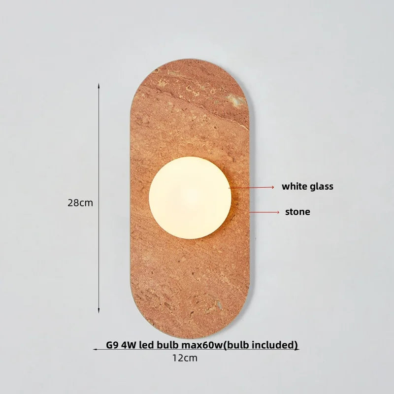 DecorBites™ Glass Globe LED Wall Lamp: Modern Nordic Stone Bathroom Mirror Light