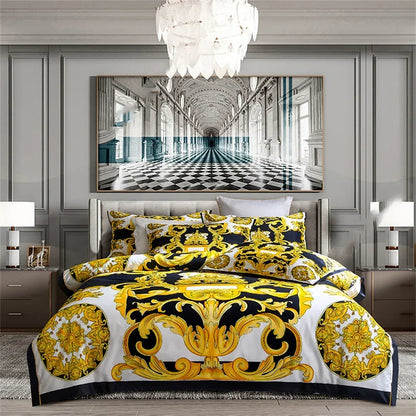 DecorBites™ 1200TC Golden Egyptian Cotton King Queen Bedding Set, Custom Size Option