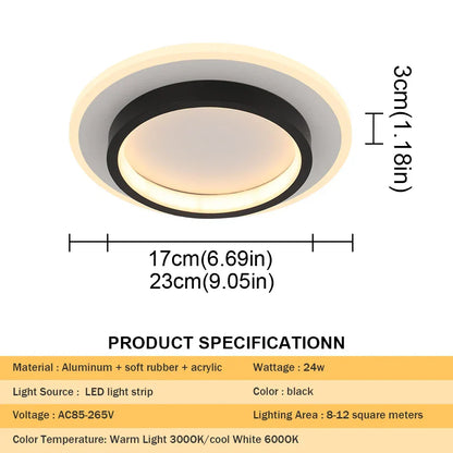 DecorBites™ Acrylic LED Ceiling Lamp: Modern Home Decor Lighting for Bedroom, Hallway, and Aisle