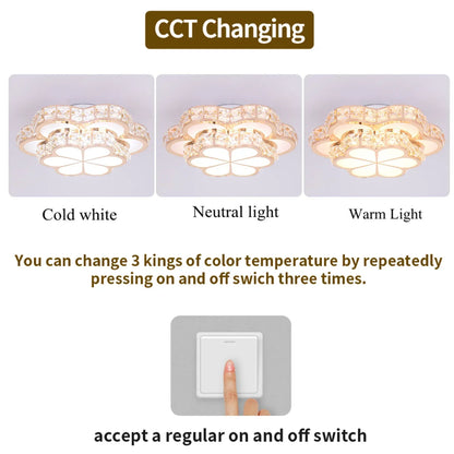 DecorBites™ Crystal LED Chandelier Ceiling Lamp Modern Elegant Indoor Decor Luminaire