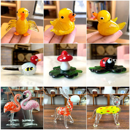 DecorBites™ Glass Animal Figurines: Hand Blown Art Collectibles for Home Decor & Gifts
